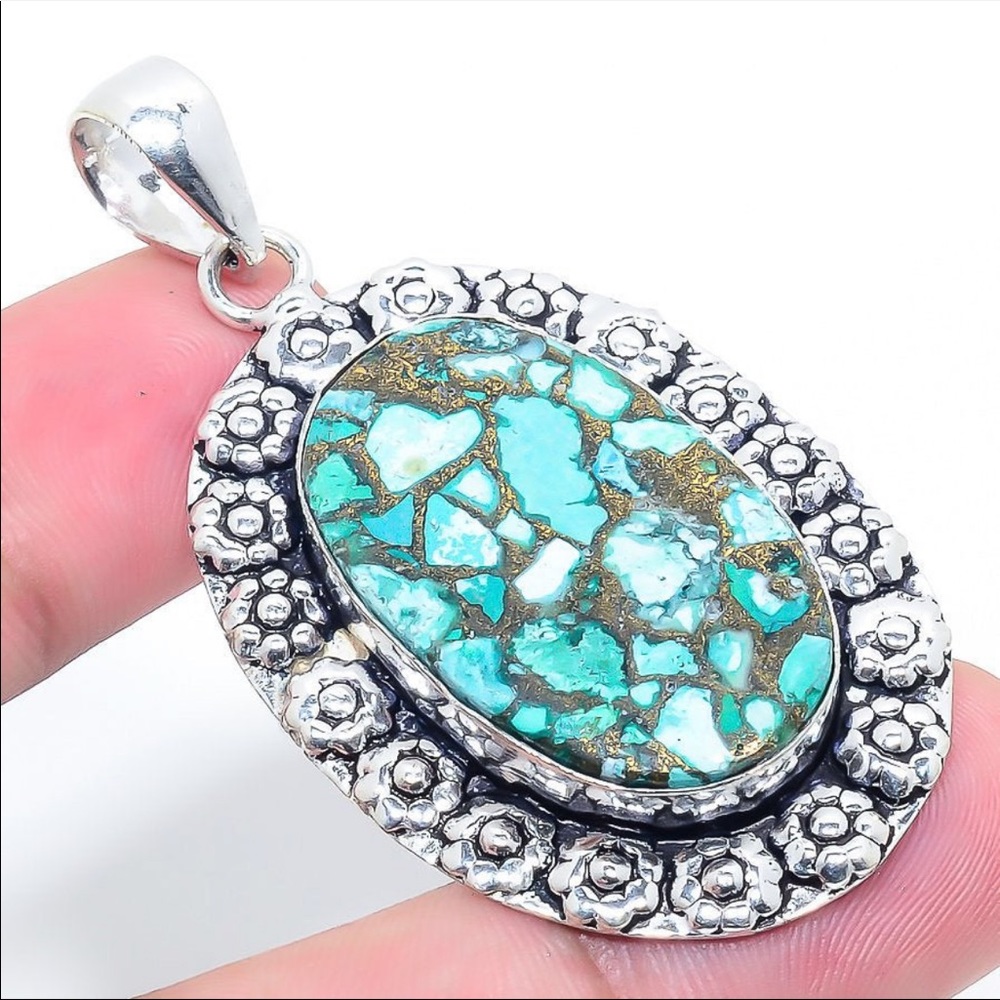 Cooper turquoise pendant